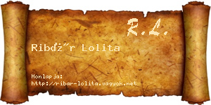 Ribár Lolita névjegykártya